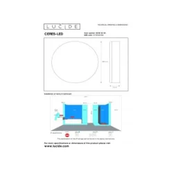 Lucide CERES-LED - Plafonnière Badkamer - Ø 21,5 cm - LED Dimb. - 1x30W 3000K - IP44 - Zwart Lucide