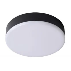 Lucide CERES-LED - Plafonnière Badkamer - Ø 21,5 cm - LED Dimb. - 1x30W 3000K - IP44 - Zwart Lucide