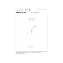 Lucide CHAMPION-LED - Leeslamp - Ø 25,4 cm - LED Dimb. - 3000K - Zwart Lucide