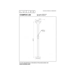 Lucide CHAMPION-LED Leeslamp 20W +4W H180cm 1600+320LM