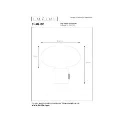 Lucide CHARLIZE - Tafellamp - Ø 23 cm - 1xE27 - Fumé Lucide