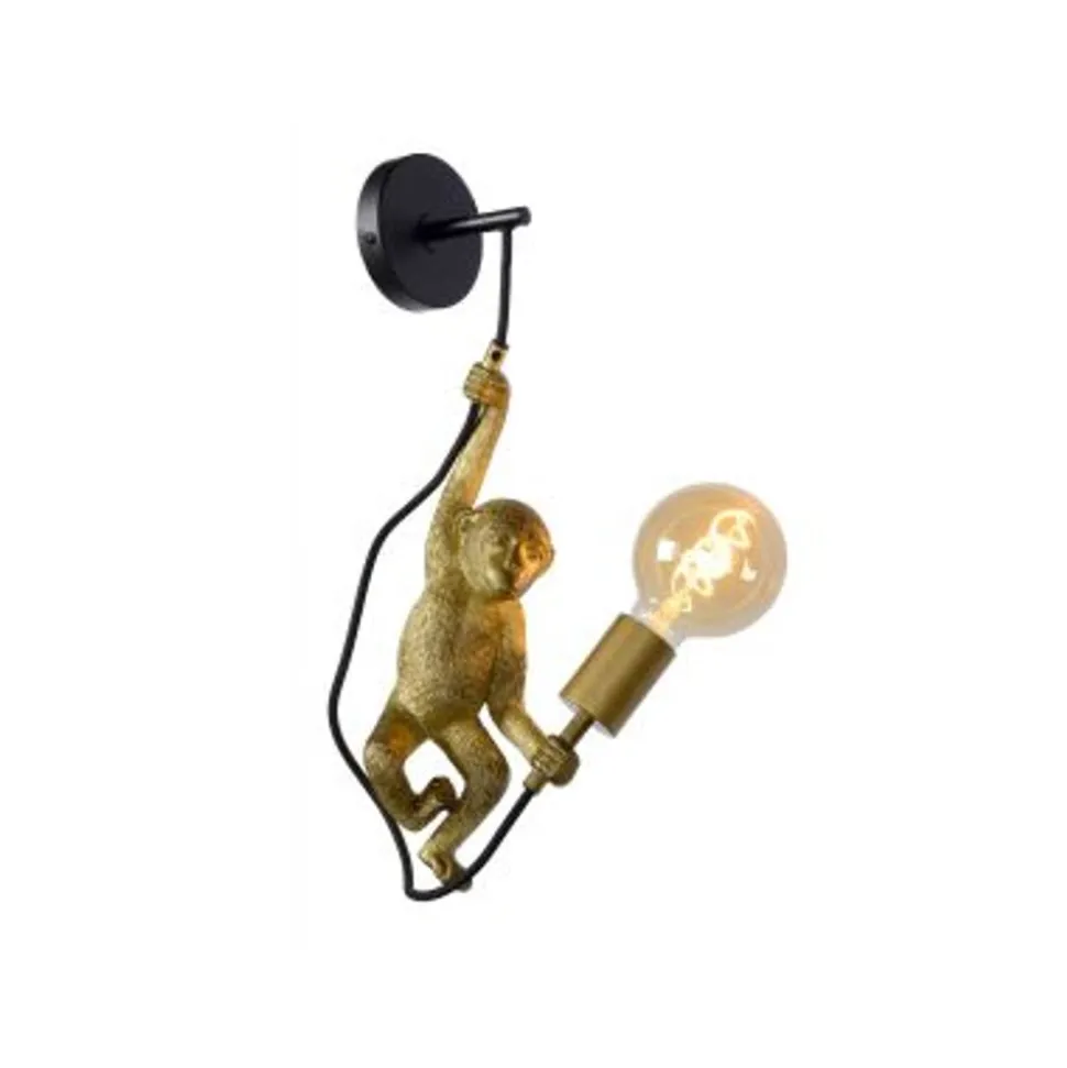 Lucide CHIMP. Wandlamp-Zwart-1xE27-60W-Kunsts.