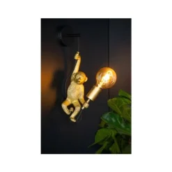 Lucide CHIMP. Wandlamp-Zwart-1xE27-60W-Kunsts.