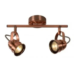 Lucide CIGAL - Plafondspot - Ø 9 cm - LED - GU10 - 2x5W 2700K - Koper