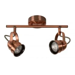 Lucide CIGAL - Plafondspot - Ø 9 cm - LED - GU10 - 2x5W 2700K - Koper