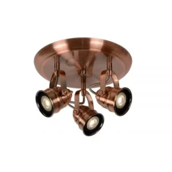 Lucide CIGAL - Plafondspot - Ø 27 cm - LED - GU10 - 3x5W 2700K - Koper