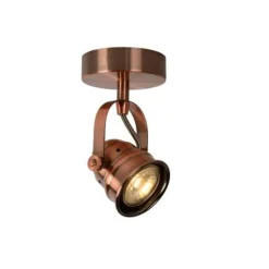 Lucide CIGAL - Plafondspot - Ø 9 cm - LED - GU10 - 1x5W 2700K - Koper