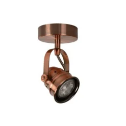 Lucide CIGAL - Plafondspot - Ø 9 cm - LED - GU10 - 1x5W 2700K - Koper