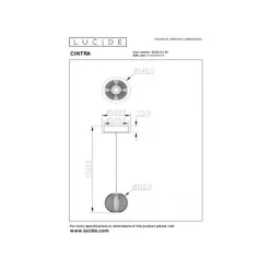 Lucide CINTRA Hanglamp-Transp.-Ø14-LED-5,7W-2700K-Acryli.