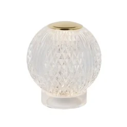 Lucide CINTRA OPLAADBARE TAFELLAMP BATTERIJ Ø9CM LED DIMBAAR 1x1,5W 2700K 3 STEPDIM TRANSPARANT