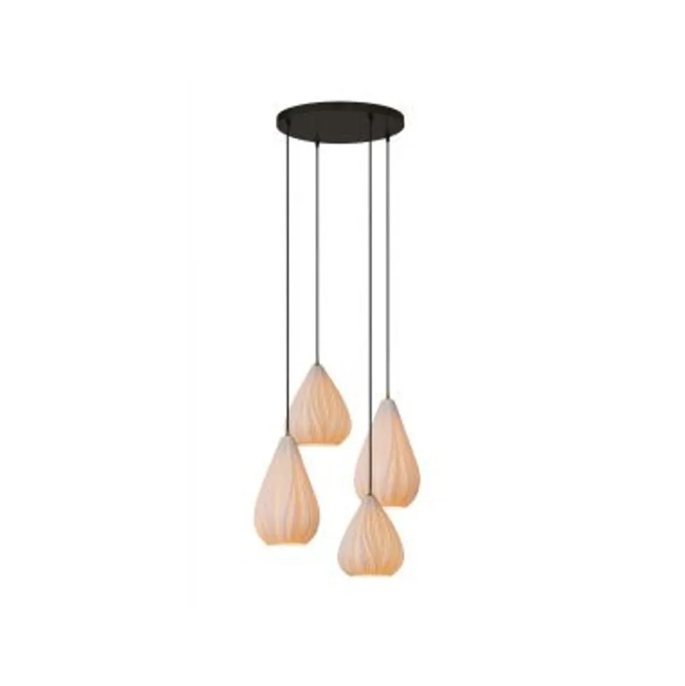 Lucide CINZIA Hanglamp-Wit-Ø40-4xE27-40W-Porsel.