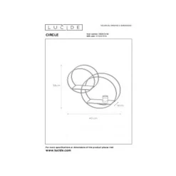 Lucide CIRCLE - Wandlamp - 1xE27 - Zwart