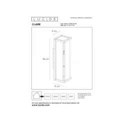 Lucide CLAIRE MINI - Wandlamp Buiten - 2xE27 - IP54 - Antraciet Lucide