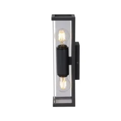Lucide CLAIRE MINI - Wandlamp Buiten - 2xE27 - IP54 - Antraciet Lucide