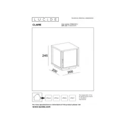 Lucide CLAIRE Sokkellamp Buiten-Wit-1xE27-15W-IP54-Glas