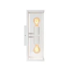 Lucide CLAIRE Wandlamp Buiten-Wit-2xE27-15W-IP54-Glas