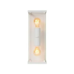 Lucide CLAIRE Wandlamp Buiten-Wit-2xE27-15W-IP54-Glas