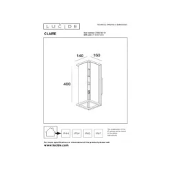 Lucide CLAIRE Wandlamp Buiten-Wit-2xE27-15W-IP54-Glas