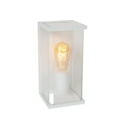 Lucide CLAIRE Wandlamp Buiten-Wit-1xE27-15W-IP54-Glas