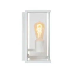 Lucide CLAIRE Wandlamp Buiten-Wit-1xE27-15W-IP54-Glas