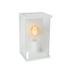 Lucide CLAIRE Wandlamp Buiten-Wit-1xE27-15W-IP54-Glas