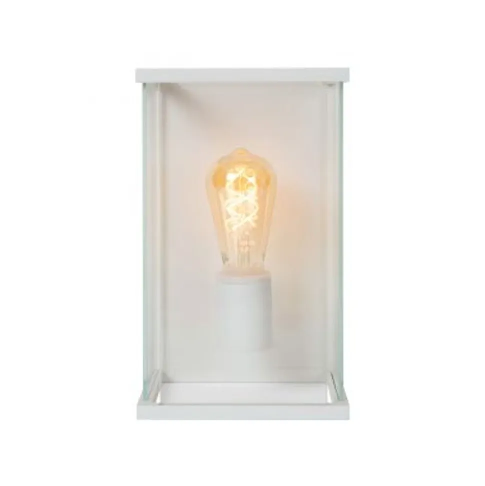 Lucide CLAIRE Wandlamp Buiten-Wit-1xE27-15W-IP54-Glas