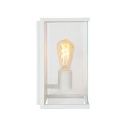 Lucide CLAIRE Wandlamp Buiten-Wit-1xE27-15W-IP54-Glas