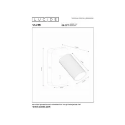 Lucide CLUBS Bedlamp-Wit-1xGU10-40W-Alumin.