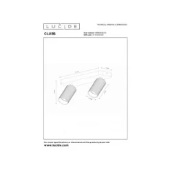 Lucide CLUBS Plafondspot-Wit-2xGU10-40W-Alumin.