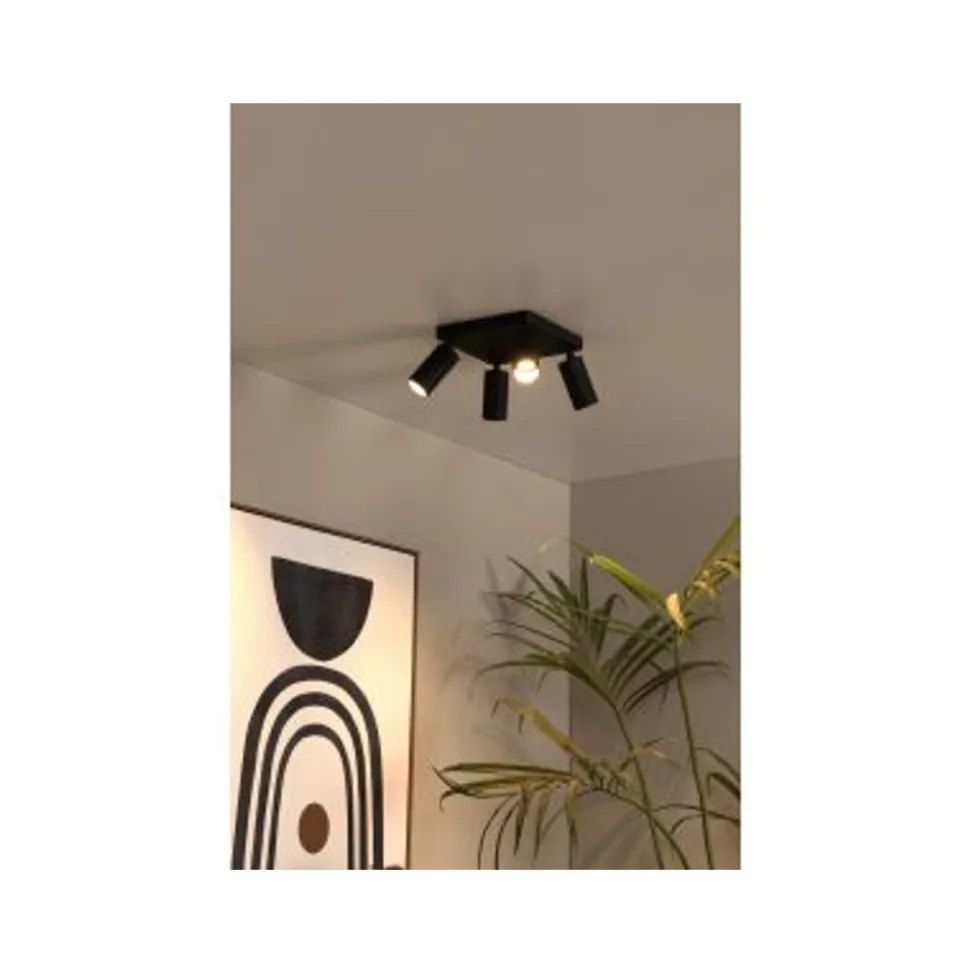 Lucide CLUBS Plafondspot-Zwart-4xGU10-40W-Alumin.