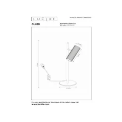 Lucide CLUBS Tafellamp-Wit-1xGU10-40W-Alumin.