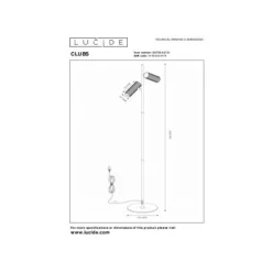 Lucide CLUBS Vloerlamp-Wit-2xGU10-40W-Alumin.