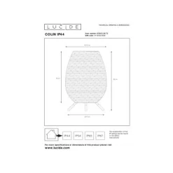 Lucide COLIN IP. Tafellamp Buiten-Nature.-LED Dimb.-3W