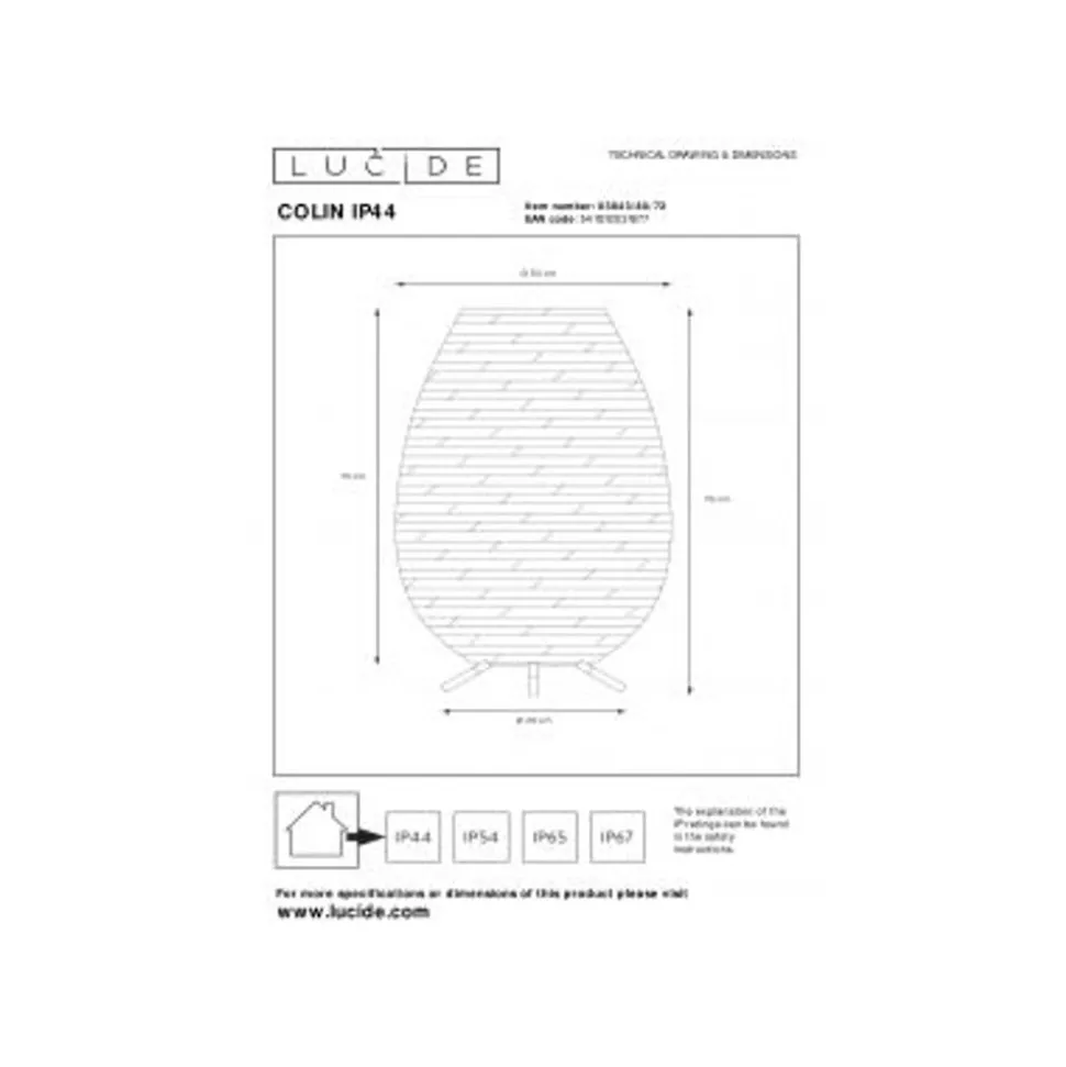 Lucide COLIN IP. Vloerlamp Buiten-Nature.-LED Dimb.-3W