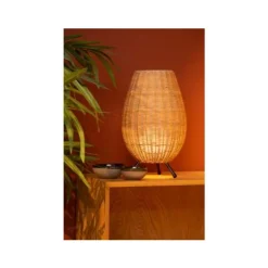 Lucide COLIN Tafellamp-Nature.-Ø22-1xG9-3W-Rotan