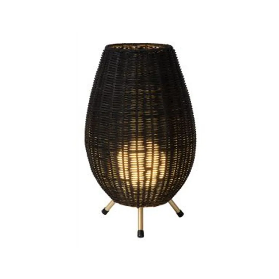 Lucide COLIN Tafellamp-Zwart-Ø22-1xG9-3W-Rotan