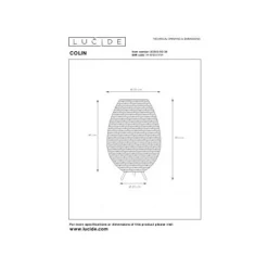 Lucide COLIN Tafellamp-Zwart-Ø30-1xG9-3W-Rotan