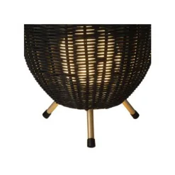 Lucide COLIN Tafellamp-Zwart-Ø30-1xG9-3W-Rotan