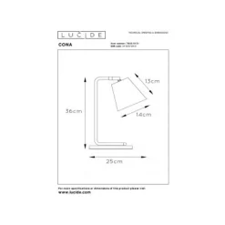 Lucide CONA - Tafellamp - 1xE14 - Wit