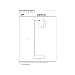 Lucide CONA - Vloerlamp - 1xE27 - Wit