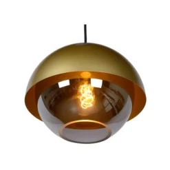 Lucide COOPER - Hanglamp - Ø 30 cm - 1xE27 - Mat Goud / Messing
