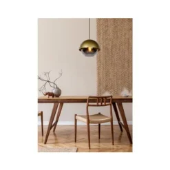 Lucide COOPER - Hanglamp - Ø 30 cm - 1xE27 - Mat Goud / Messing