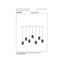 Lucide CORALIE - Hanglamp - 7xE27 - Mat Goud / Messing