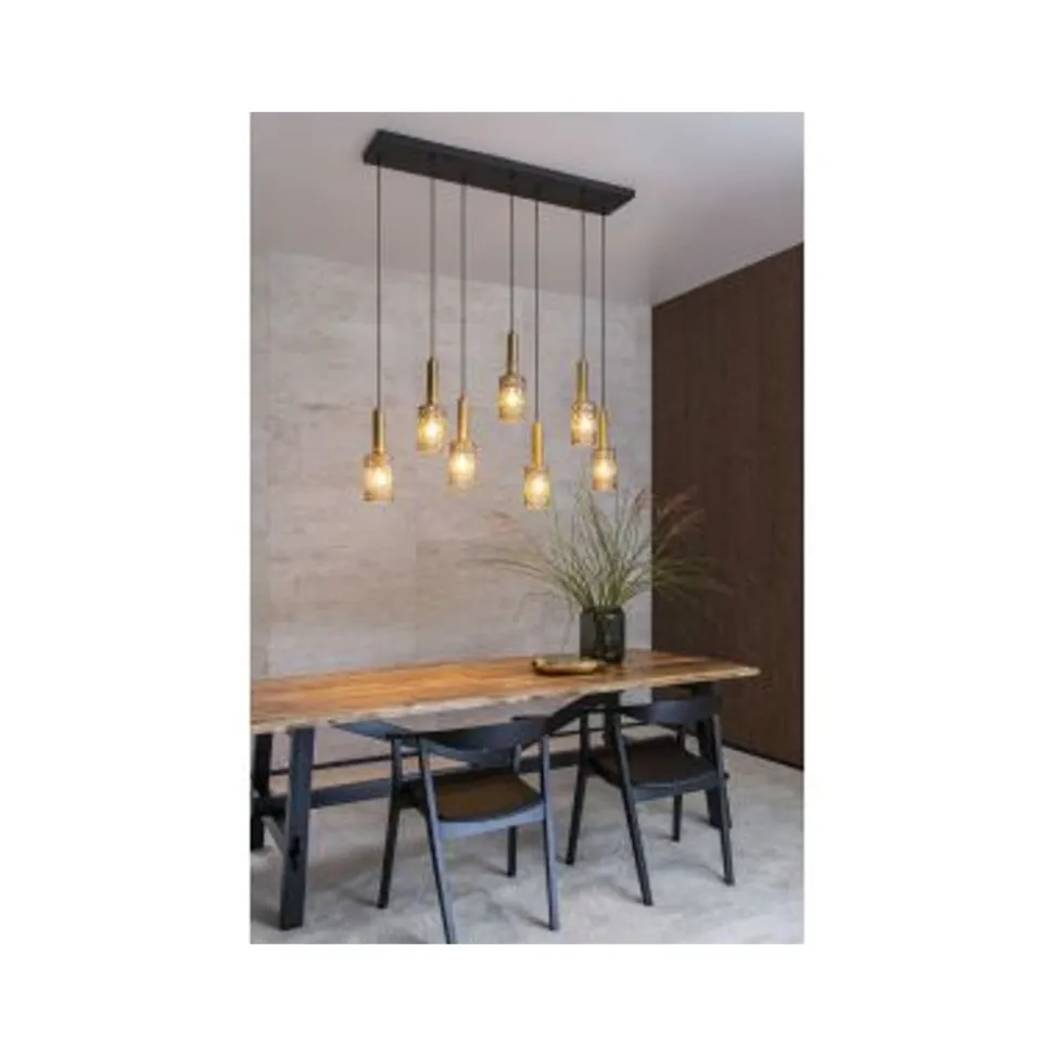 Lucide CORALIE - Hanglamp - 7xE27 - Mat Goud / Messing