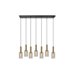 Lucide CORALIE Hanglamp-Transp.-7xE27-40W-Glas