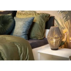 Lucide CORDULLE Tafellamp-Grijs-1xE27-40W-Papier