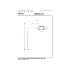 Lucide CORINA Booglamp-Zwart-1xE27-40W-Polyes.
