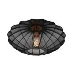 Lucide CORINA Plafonnière-Zwart-Ø40-1xE27-40W-Polyes.