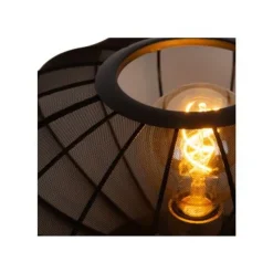 Lucide CORINA Tafellamp-Zwart-Ø40-1xE27-40W-Polyes.