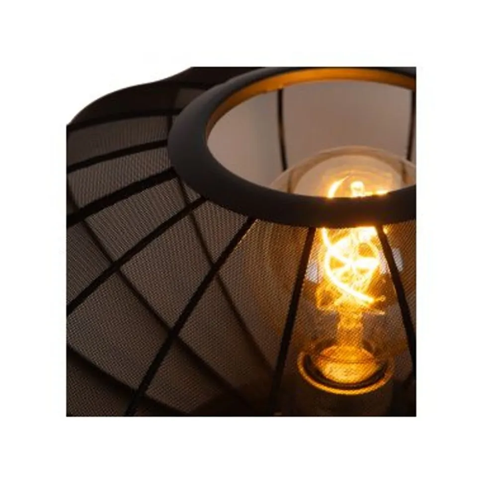 Lucide CORINA Tafellamp-Zwart-Ø40-1xE27-40W-Polyes.